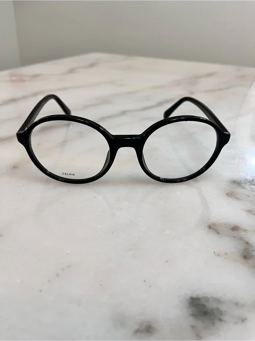 Celine Black Round Acetate Glasses - Women's Classic Frame